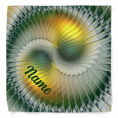 Yin Yang Green Yellow Abstract Fractal Pet Bandana