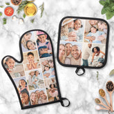 Photo Collage Simple Elegant Picture Oven Mitt & Pot Holder Set