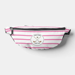 Personalized Golf Club Golfer Pink Striped Fanny Pack