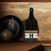 Vintage Bistro Tile Black and Gold Monogram Cutting Board