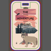 Adventure Begins Travel Sign Post Wilderness Luggage Tag
