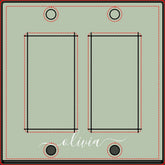 Sage Green Minimalist Modern Monogram Elegant Light Switch Cover