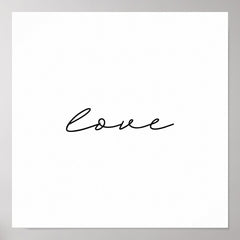 simple black white hand written love art poster