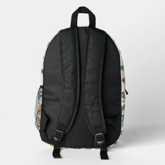 Tiled Birds Pattern Printed Backpack