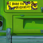 I BRAKE FOR BUTTERFLIES Monarch Watercolor Bumper Sticker
