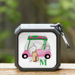 Unique Charming Golf Cart with Clubs Monogram Bluetooth Speaker
