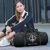 Your Name or Boat Stylish Nautical Compass Anchor Duffle Bag