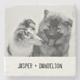 Simple, Modern Custom Pet or People Photo Stone Coaster