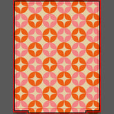 Cute Pink Orange Mid Century Mod Geometric Pattern Duvet Cover