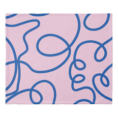 Abstract Line Art Retro Pink And Blue Duvet Cover
