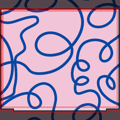 Abstract Line Art Retro Pink And Blue Duvet Cover