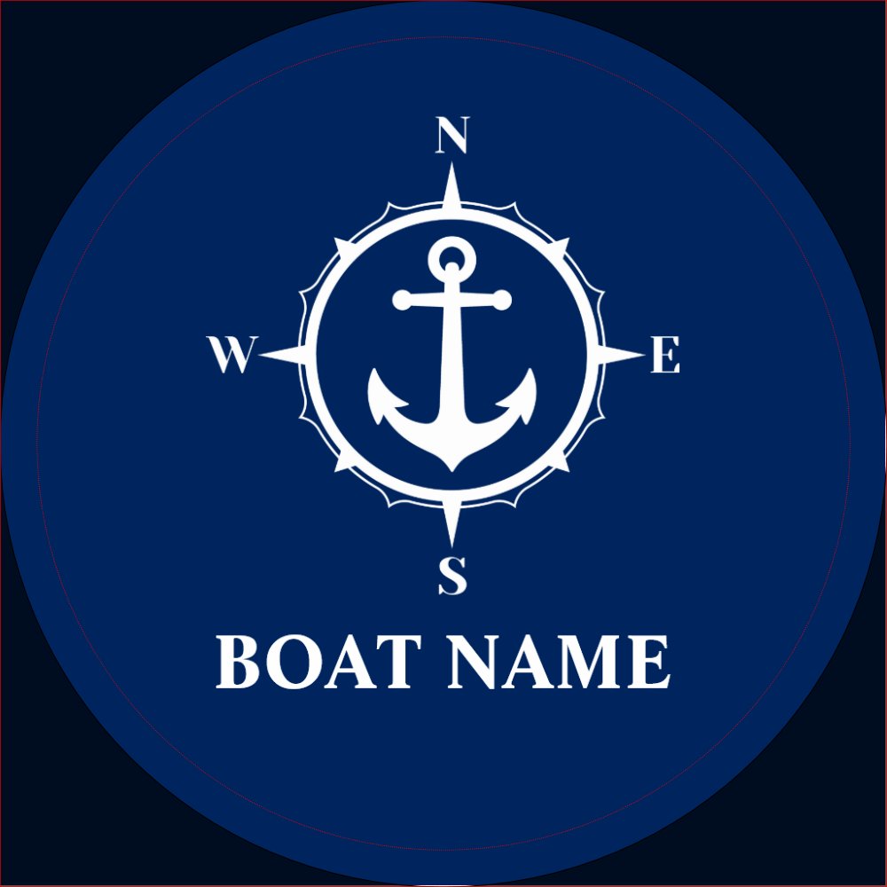 Your Boat Name Compass Anchor Blue Bottle Opener