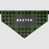 Cute Green Buffalo Plaid Personalized Dog Pet Bandana Collar