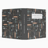 Modern Gray Vintage Kitchen Recipes Cookbook 3 Ring Binder