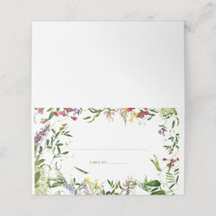 Modern Summer Wildflower Wedding Place Card