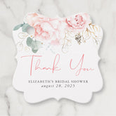 Pink Floral Elegant Thank You Favor Tags