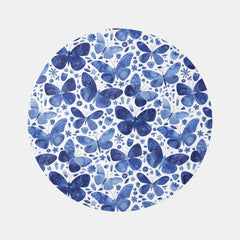 Blue Watercolor Butterfly Rug