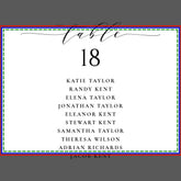 Black Minimalist Script Wedding Table Seating Invitation