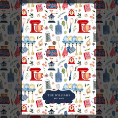 Rustic Hand Painted Country Kitchen Monogram Tea Towel