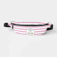 Personalized Golf Club Golfer Pink Striped Fanny Pack