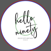 Hello Ninety Minimalist Simple 90th Birthday Party Paper Bowls