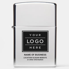 Branded Chrome Business Logo Promo Zippo Lighter