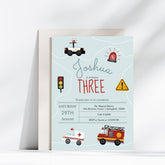 Boys Cute Emergency Transport Pattern Kids Nursery Door Sign