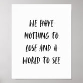 Motivational Travel Quote Minimal Black Brush Poster
