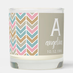 Custom Monogram with 5 Photos - Mod Herringbone Scented Candle