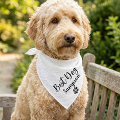 Best Dog Wedding Pet Personalized White Lace Bandana