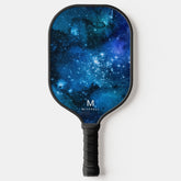 Cool Nebula Galaxy Monogram Name Pickleball Paddle