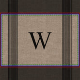 Rustic Burlap Farmhouse Ticking Stripe Monogram Doormat