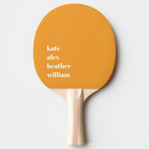 Bold Colorful Orange Green Summer Family Names Ping Pong Paddle