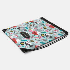 Cute Sushi Pattern Monogram Drawstring Backpack