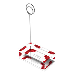 Red Roses Wedding Table Number Place Card Holder