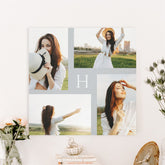 Monogram Blocks Editable Color Photo Canvas Print