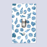 Sea Shell Watercolor Nautical Coastal Blue Light Switch Cover