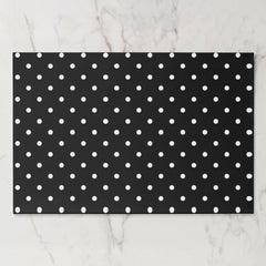 Cute black white polka dots paper placemats