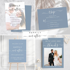 Happily Ever After Dusty Blue Wedding Fast Four