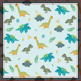 Boys Cute Blue Dinosaur Birth Stats Baby Nursery T Throw Pillow