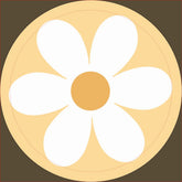 Retro daisy yellow boho button