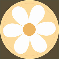 Retro daisy yellow boho button