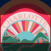 Colorful Mountain Sun Fun Door Sign