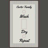 Modern Vintage Black Stripe Laundry Room Light Switch Cover