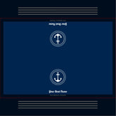 Nautical Navy Blue Welcome Aboard Boat Name Anchor Kitchen Towel