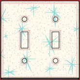 Space Age Turquoise Starbursts Light Switch Cover