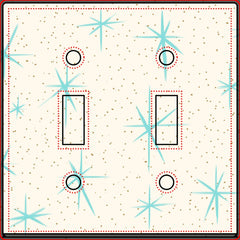 Space Age Turquoise Starbursts Light Switch Cover