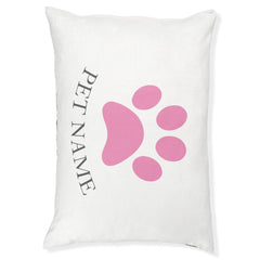 Simple Pink Pet Paw with Name Bed