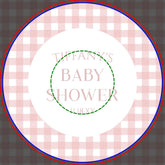Minimal Minimalist Pink Plaid Baby Shower Paper Bowls