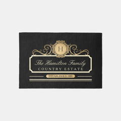 Elegant Family Home Gold Black Rug